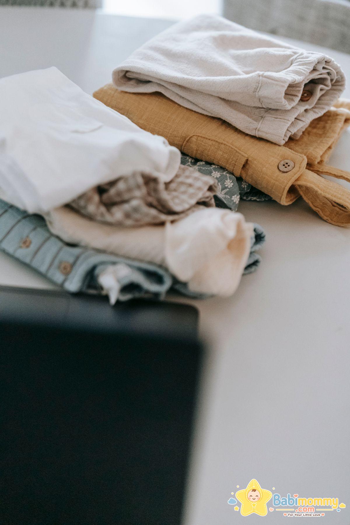 Clean folded garments after stain treatment